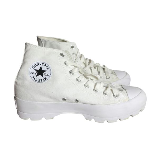 Converse Chuck Taylor All Star Lugged High White Platform Shoes Womens Size 11 - Picture 1 of 9